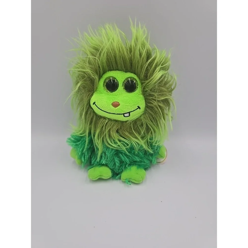 Ty Beanie Boos Plush Scoops Hairy Frizzy Fuzzy Monster Green Glitter 2015 NWT